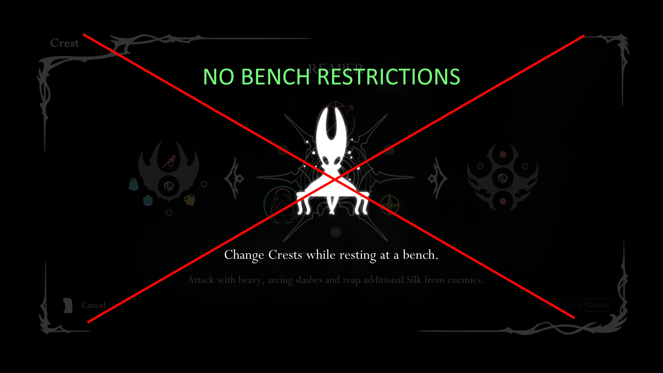 Hollow Knight: Silksong-Никаких ограничений по жиму — экипируйтесь везде-lagofast mod master