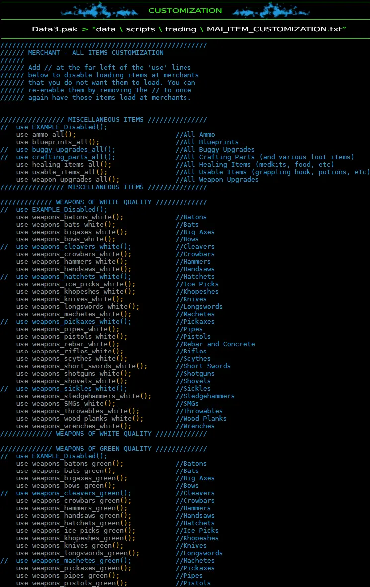 消逝的光芒 商人和军需品-所有项目-4-奇游Mod大师