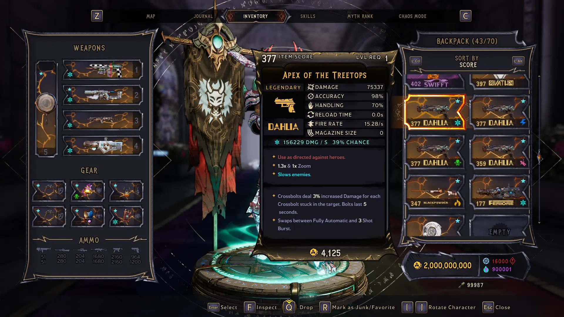 Tiny Tina's Wonderlands Stabbomancer LVL 40 Chaos 35 Завершенное сохранение игры (МОДИРОВАННЫЕ ПРЕДМЕТЫ)-1-lagofast mod master