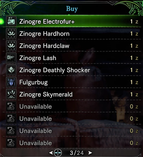 怪物猎人:世界 1 Zenny 商店-4-奇游Mod大师