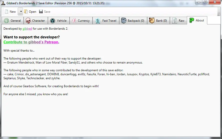 无主之地2 Gibbed的《无主之地2》保存编辑器（完全更新）R256-7-奇游Mod大师