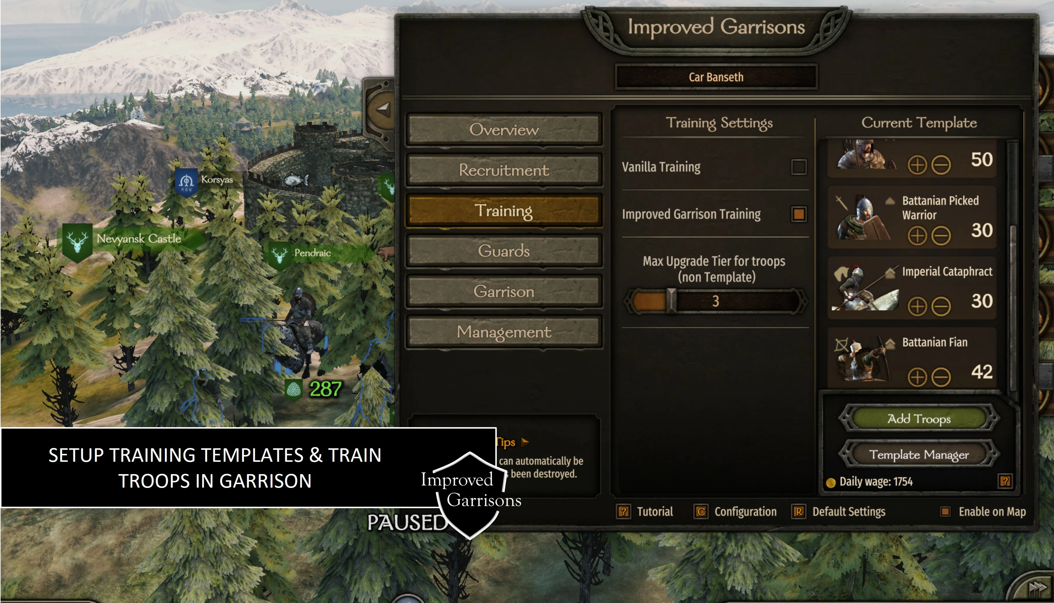 骑马与砍杀2:霸主 改进的驻军-5-奇游Mod大师